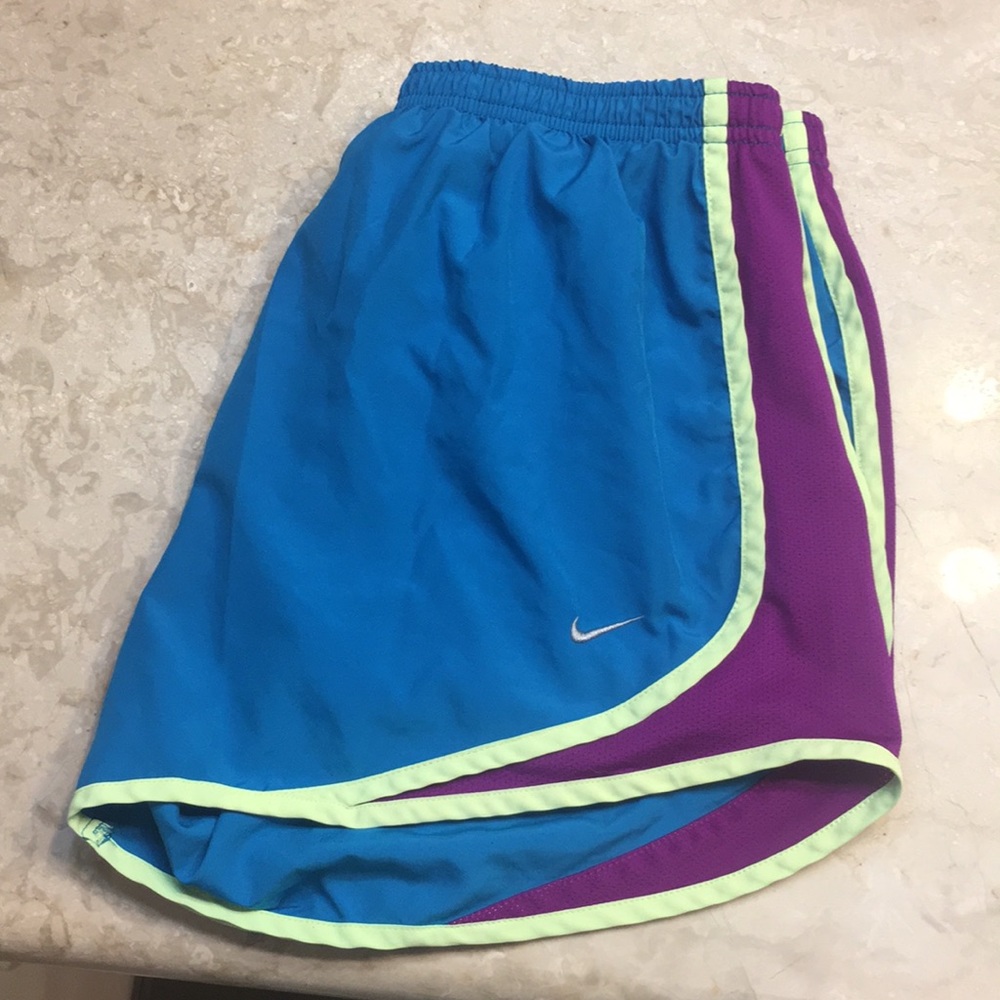 Nike Dri Fit running shorts Blue and Purple Medium